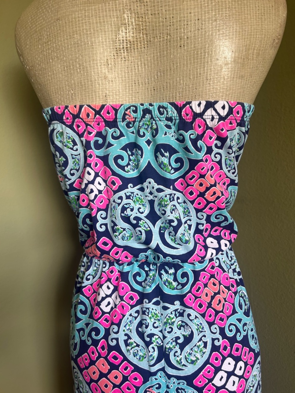 Lilly Pulitzer Strapless Maxi Dress in Blue & Pink Pattern - Picture 6 of 11